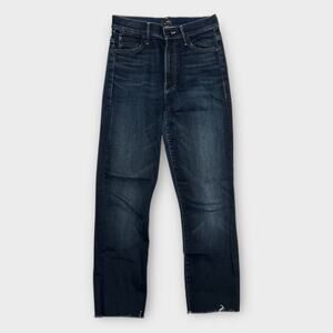 MOTHER High Waisted Rascal Ankle Snippet in Night Owl Size 25